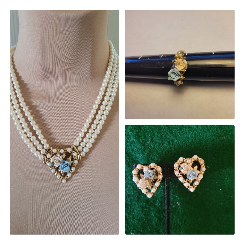 3 pc lacyafternoon pearl jewelry